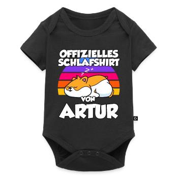 Offizielles Schlafshirt Von Artur - Baby Premium Kurzarmbody - Schwarz - Vorne