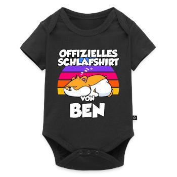 Offizielles Schlafshirt Von Ben - Baby Premium Kurzarmbody - Schwarz - Vorne