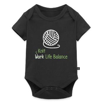 Tricot à l’équilibre entre vie professionnelle et vie privée - Tricot DIY - Body à manches courtes Premium Bébé - noir - Devant