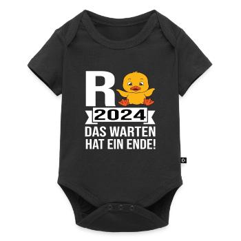 Pension 2024 Pensionärin 2024 Rente 2024 - Baby Premium Kurzarmbody - Schwarz - Vorne