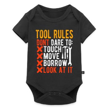 Tool Rules Carpenter Woodworking Craftsman - Baby Premium short-sleeve bodysuit - black - Front