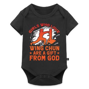 Les filles qui aiment le Wing Chun sont un cadeau de Dieu - Body à manches courtes Premium Bébé - noir - Devant
