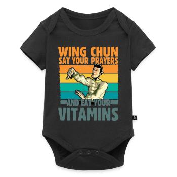 Wing Chun say your prayers and eat your vitamins - Baby Premium short-sleeve bodysuit - black - Front