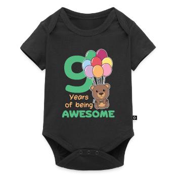 Bear for 9th birthday children nine years old - Baby Premium short-sleeve bodysuit - black - Front