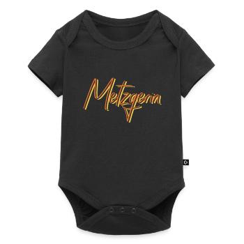 Fleischer Abschluss-Geschenk Metzgerin - Baby Premium Kurzarmbody - Schwarz - Vorne
