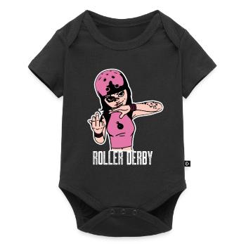 Roller Derby Skater Girl Rollerblading Inline - Baby Premium short-sleeve bodysuit - black - Front