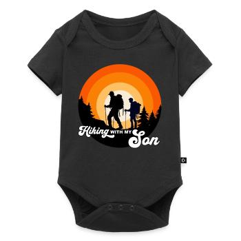 Randonner avec mon fils - wandern mit meinem Sohn - Body à manches courtes Premium Bébé - noir - Devant