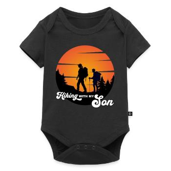 Randonner avec mon fils - wandern mit meinem Sohn - Body à manches courtes Premium Bébé - noir - Devant