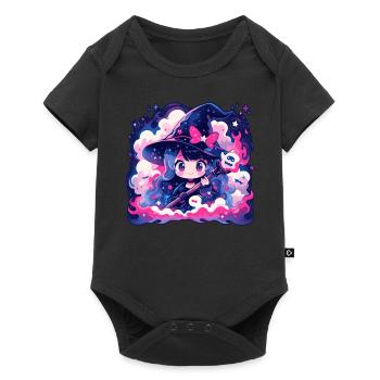 Fantasy Chibi Wizard Japanese Aesthetic Anime Love - Baby Premium Kurzarmbody - Schwarz - Vorne