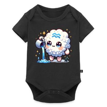 Aquarius Zodiac Sign Kawaii Character Birthday - Baby Premium short-sleeve bodysuit - black - Front
