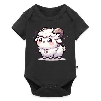 Adorable Kawaii Capricorne signe du zodiaque anniversaire - Body à manches courtes Premium Bébé - noir - Devant