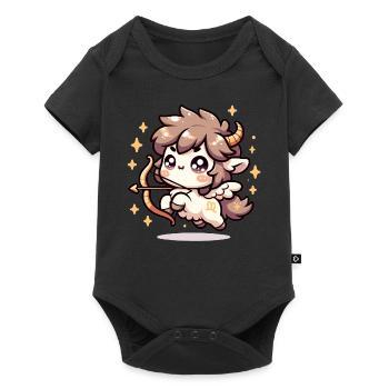 Signe du zodiaque Sagittaire Astrologie de caractère kawaii - Body à manches courtes Premium Bébé - noir - Devant