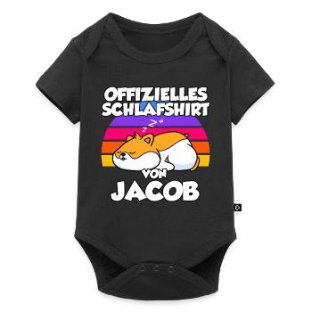 Offizielles Schlafshirt Von Jacob - Baby Premium Kurzarmbody - Schwarz - Vorne
