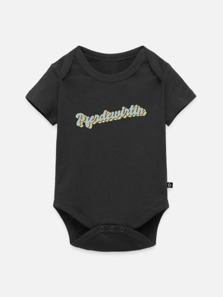 Pferde Abschluss-Geschenk Pferdewirtin - Baby Premium Kurzarmbody - Schwarz