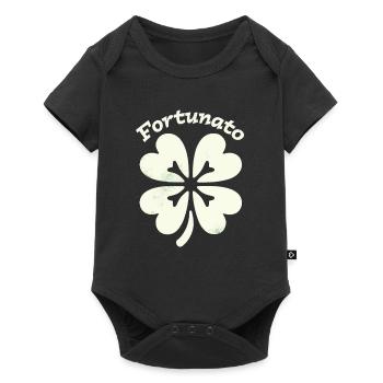 Fortunato Emblem Distressed Four-Leaf - Baby Premium short-sleeve bodysuit - black - Front