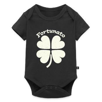 Fortunato Emblem Distressed Four-Leaf - Baby Premium short-sleeve bodysuit - black - Front
