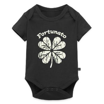 Fortunato Emblem Distressed Four-Leaf - Baby Premium short-sleeve bodysuit - black - Front