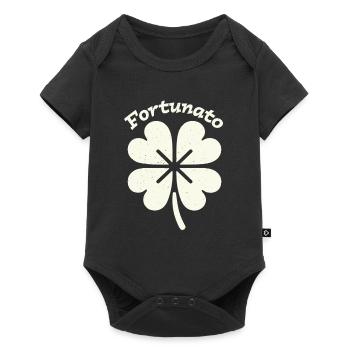 Fortunato Emblem Distressed Four-Leaf - Baby Premium short-sleeve bodysuit - black - Front