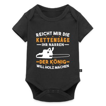 Kettensäge Holzfäller Waldarbeiter Wald Forstwirt - Baby Premium Kurzarmbody - Schwarz - Vorne