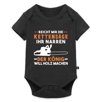 Kettensäge Holzfäller Waldarbeiter Wald Forstwirt - Baby Premium Kurzarmbody - Schwarz - Vorne