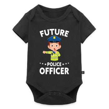 Bureau de Police des Policiers - Body à manches courtes Premium Bébé - noir - Devant