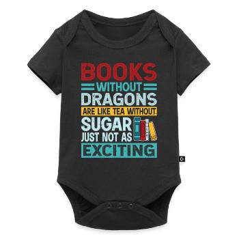 Dragon Book Saying - Books Without Dragons - Baby Premium short-sleeve bodysuit - black - Front