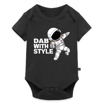 Dab With Style Funny Dabbing Cute Astronaut Outer - Baby Premium Kurzarmbody - Schwarz - Vorne