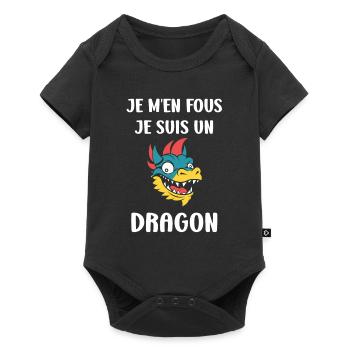 Bébé dragon - Body à manches courtes Premium Bébé - noir - Devant