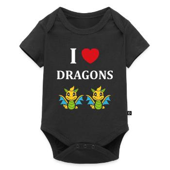 Bébé dragon - Body à manches courtes Premium Bébé - noir - Devant