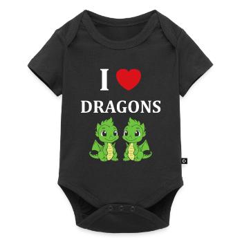 Bébé dragon - Body à manches courtes Premium Bébé - noir - Devant