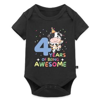 Vache pour les enfants de 4 ans - Body à manches courtes Premium Bébé - noir - Devant