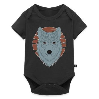 Imprimé motif animalier tête de loup avec loup - Body à manches courtes Premium Bébé - noir - Devant