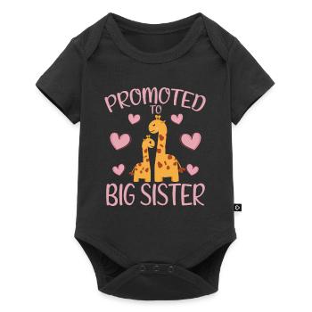 Cute Giraffe Promoted To Big Sister For Girls - Baby Premium short-sleeve bodysuit - black - Front