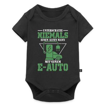 Unterschätze Niemals Einen Alten Mann Mit Einem E- - Baby Premium Kurzarmbody - Schwarz - Vorne