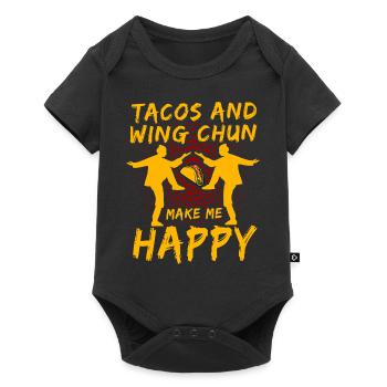 Tacos and Wing Chun make me Happy - Baby Premium short-sleeve bodysuit - black - Front