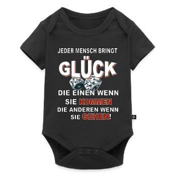 Jeder Mensch bringt Glück - Baby Premium Kurzarmbody - Schwarz - Vorne