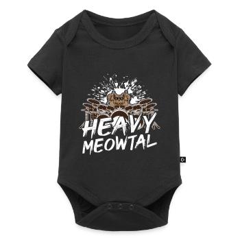 Heavy Meowtal Cat Heavy Metal Rock Headbanger Ca - Body à manches courtes Premium Bébé - noir - Devant
