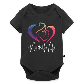 Nurse Midwife Birth Worker Rainbow - Baby Premium Kurzarmbody - Schwarz - Vorne