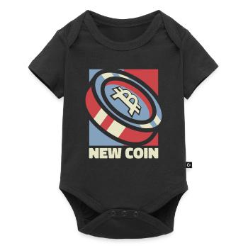 Nouvelle pièce de monnaie Crypto-monnaie Blockchain Crypto Bitcoin - Body à manches courtes Premium Bébé - noir - Devant