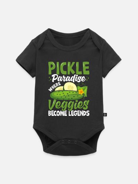 Pickle paradise- Gurken Geschenk - Baby Premium Kurzarmbody - Schwarz