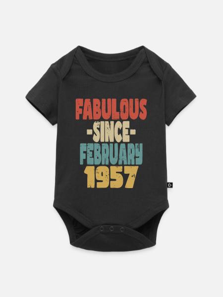 Fabelhafter Februar 1957 - Baby Premium Kurzarmbody - Schwarz