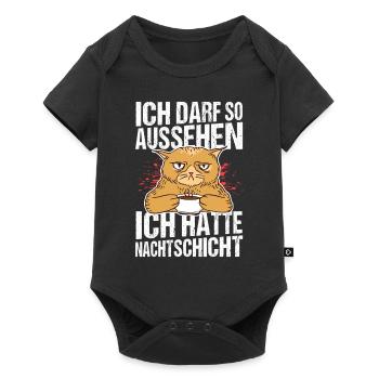 Ich darf So Aussehen Ich Hatte Nachtschicht Morgen - Baby Premium Kurzarmbody - Schwarz - Vorne