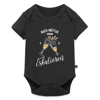 Mama Party | Mutter - Baby Premium Kurzarmbody - Schwarz - Vorne