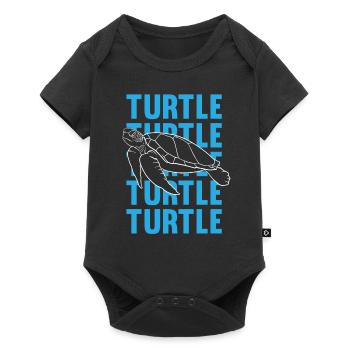 TURTLE Silhouette Word Art Gift - Baby Premium short-sleeve bodysuit - black - Front