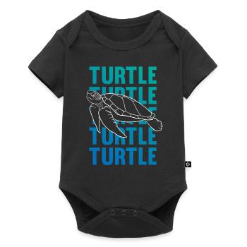 TURTLE Silhouette Word Art Gift - Baby Premium short-sleeve bodysuit - black - Front