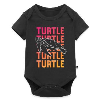 TURTLE Silhouette Word Art Gift - Baby Premium short-sleeve bodysuit - black - Front