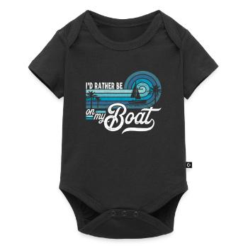 I'd rather be on my Boat Sailor Skipper & Captain - Baby Premium short-sleeve bodysuit - black - Front