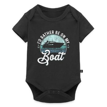 I'd rather be on my Boat Sailor Skipper & Captain - Baby Premium short-sleeve bodysuit - black - Front