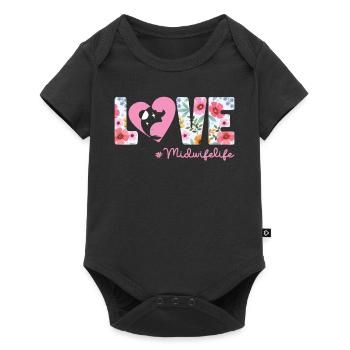 Infirmière Sage-Femme Accoucheuse Fleur - Body à manches courtes Premium Bébé - noir - Devant