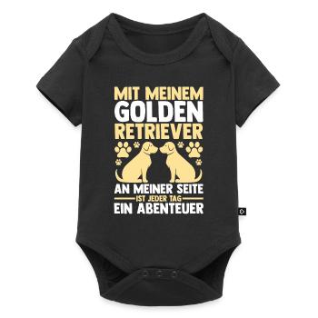 Dog Golden Retriever - Baby Premium short-sleeve bodysuit - black - Front